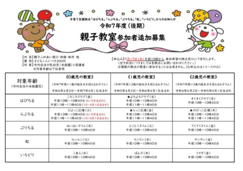 追加R7後期親子教室　募集ポスター_page-0001